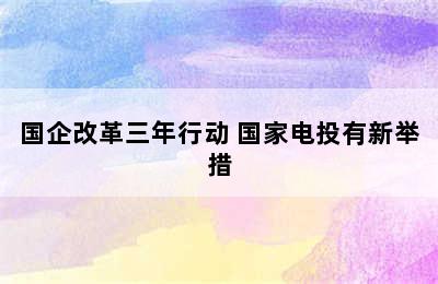 国企改革三年行动 国家电投有新举措